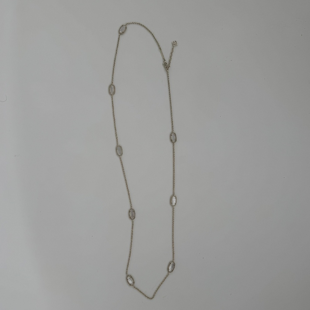 Kendra Scott Kellie long station necklace- gold (color) mother of pearl (white)